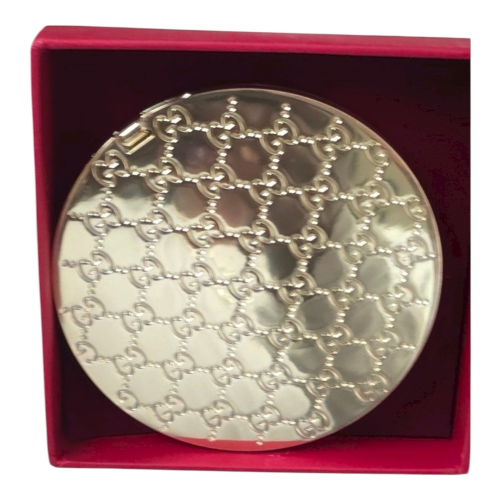 Gucci Gold Monogram Compact Mirror - Picture 2 of 4